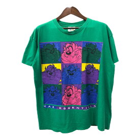 90年代 USA製 LOONEY TUNES タズマニアン・デビル 半袖Tシャツ キャラクター ライトグリーン (メンズ L) 中古 古着 Q7257