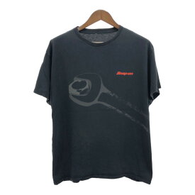 SnapOn スナップオン レンチ 半袖Tシャツ ワンポイント ブラック (メンズ L相当) 中古 古着 Q7334