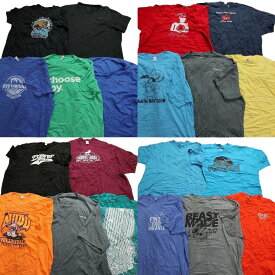 古着卸 まとめ売り カラーmix プリント 半袖Tシャツ 20枚セット (メンズ 3XL /4XL /5XL /6XL ) ナイキ 大判プリント 無地T ロゴ MT1763