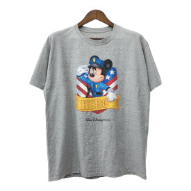 Disneyland ディズニーランド ミッキーマウス ポリス 半袖Tシャツ アニメT グレー(メンズ) 中古 古着 Q8046