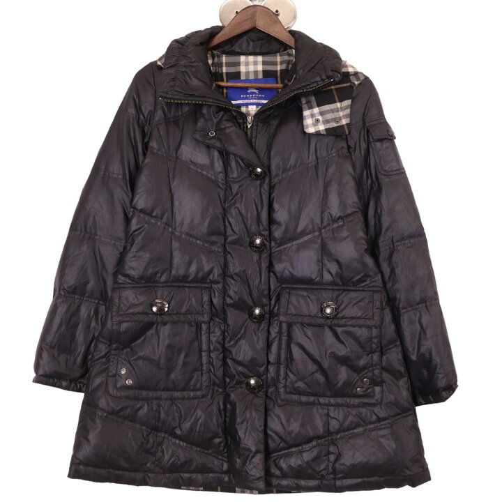 楽天市場】BURBERRY BLUE LABEL キルティングダウンコート ブラック 