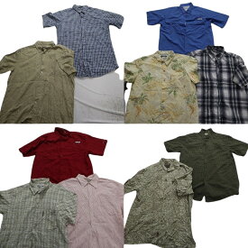 古着卸 まとめ売り アウトドアブランドMIX アロハシャツ 半袖シャツ 10枚セット (メンズ L ) ウールリッチ エディーバウアー MT2226