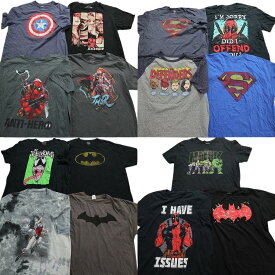 古着卸 まとめ売り マーベル DCコミック 半袖Tシャツ 15枚セット (メンズ XL /2XL ) スーパーマン バットマン デッドプール MT2696