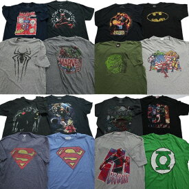 古着卸 まとめ売り マーベル DCコミック 半袖Tシャツ 16枚セット (メンズ XL ) スーパーマン バットマン デッドプール MT2697