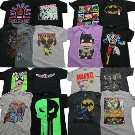 古着卸 まとめ売り マーベル DCコミック 半袖Tシャツ 16枚セット (メンズ S /M ) バットマン ヴェノム スパイダーマン MT2704