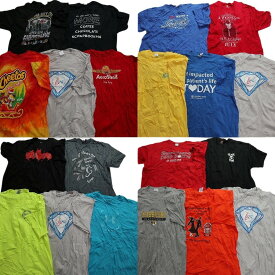 古着卸 まとめ売り カラーmix プリント 半袖Tシャツ 20枚セット (メンズ 2XL ) カジュアル ワンポイント 企業 バットマン マーベル MT2786