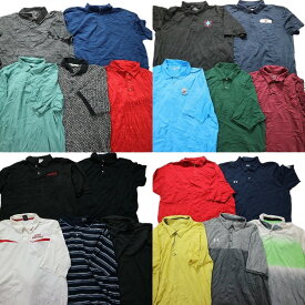 古着卸 まとめ売り ポロシャツ 20枚セット (メンズ XL /2XL ) カラーMIX 無地 ワンポイント アンダーアーマー オークリー ナイキ MT3682