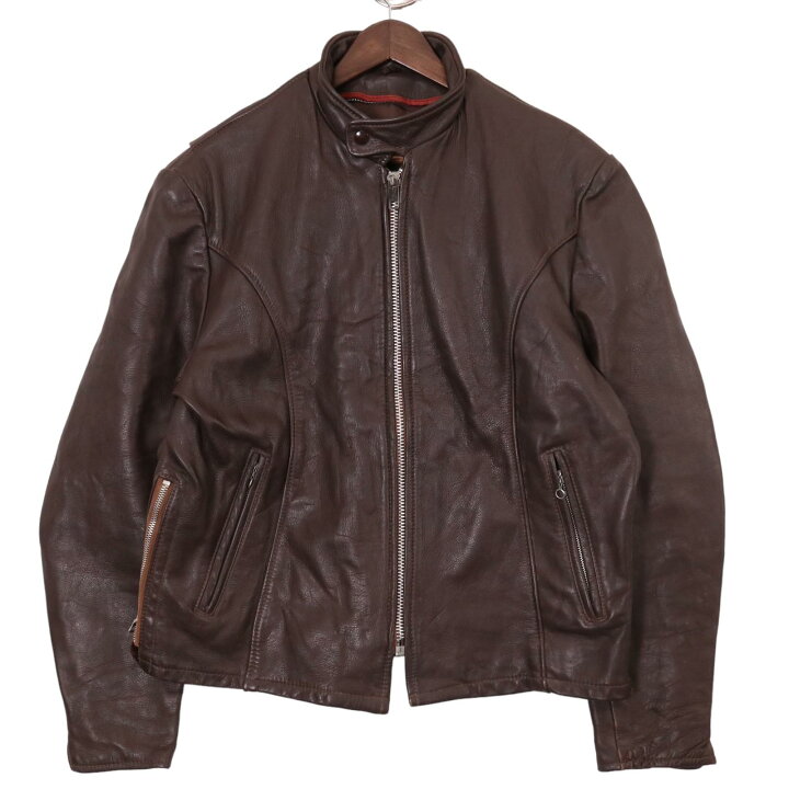 楽天市場】70年代 シングルライダースレザージャケット SERVALジップ 