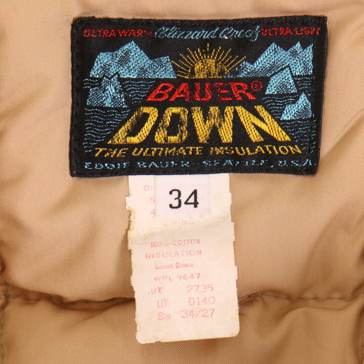 楽天市場】60年代 USA製 Eddie Bauer エディーバウアー BAUER DOWN 