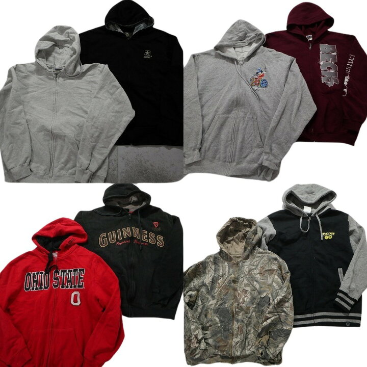 楽天市場】古着卸 まとめ売り ジップパーカー スウェット 8枚セット  