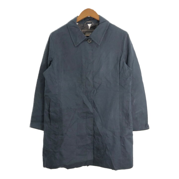 楽天市場】COACH コーチ ステンカラーコート ネイビー (レディース XL  