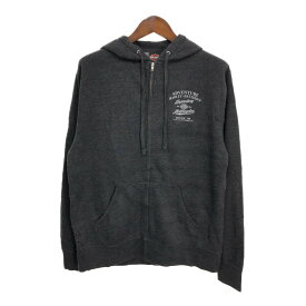 HARLEY DAVIDSON ハーレーダビッドソン スウェット フルジップ パーカー グレー (メンズ L) 中古 古着 S1761