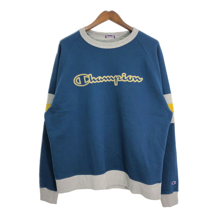 楽天市場】Champion チャンピオン スウェット ロゴ ブルー (メンズ XL  