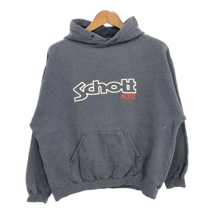 楽天市場】Schott ショット ロゴ スウェット パーカー グレー (メンズ 