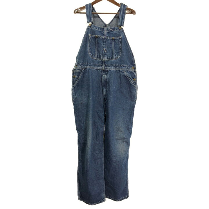 楽天市場】ROEBUCKS デニムオーバーオール 大きいサイズ ブルー  