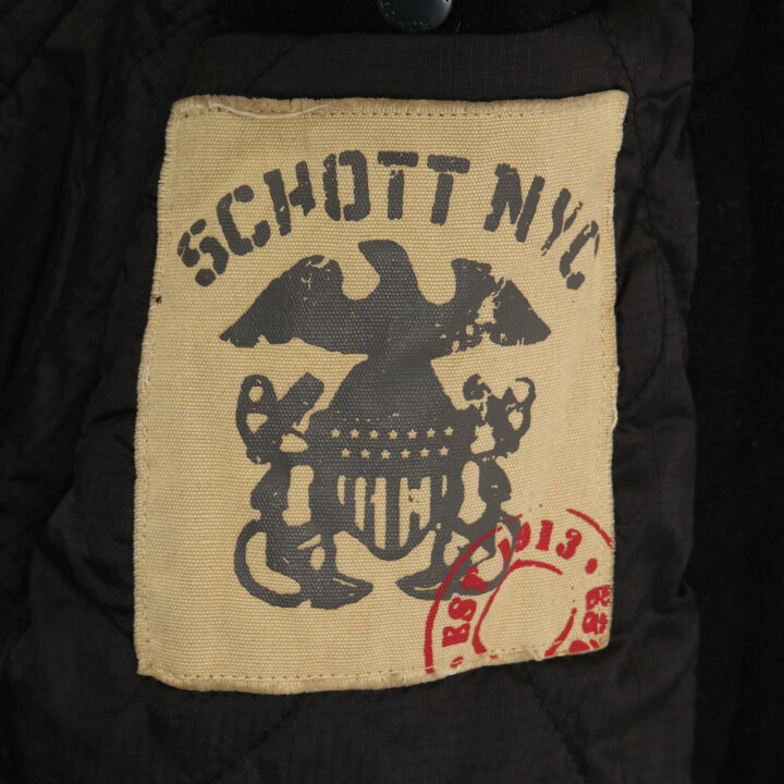 楽天市場】Schott ショット ウール ダッフルコート ブラック (メンズ L  
