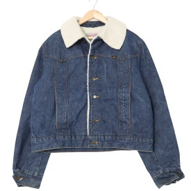 80年代 USA製 Lee リー STORMRIDER ストームライダー デニムボアジャケット ブルー (メンズ L相当) 中古 古着 A3093