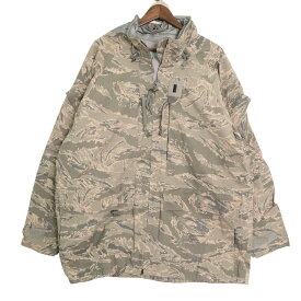 00年代 米軍実物 U.S.AIRFORCE APECS GORETEX パーカー ミリタリー ABUカモ セージグリーン (メンズ X-LARGE LONG) 中古 古着 A3510