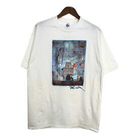 デッドストック 90年代 USA製 JERZEES ジャージーズ Salvador Dali サルバドール・ダリ アートTシャツ(メンズ XL) 中古 古着 T0045