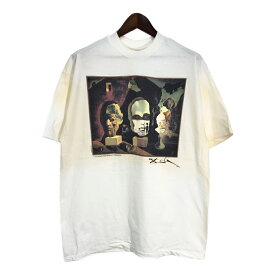 デッドストック 90年代 USA製 Hanes ヘインズ Salvador Dali サルバドール・ダリ アートTシャツ ホワイト (メンズ XL) 中古 古着 T0057