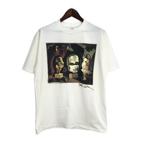 デッドストック 90年代 USA製 Salvador Dali サルバドール・ダリ 老年期 青年期 幼児期 Tシャツ ホワイト (メンズ L) 中古 古着 T0217