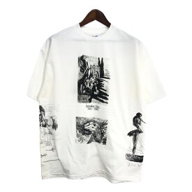 90年代 USA製 Salvador Dali サルバドール・ダリ マルチプリント 半袖Tシャツ ホワイト (メンズ XL) 中古 古着 T0218