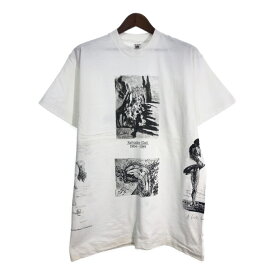 90年代 USA製 Salvador Dali サルバドール・ダリ マルチプリント 半袖Tシャツ ホワイト (メンズ XL) 中古 古着 T0251