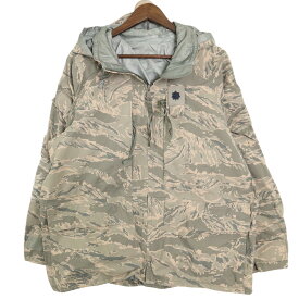 00年代 米軍実物 U.S.AIRFORCE APECS GORETEX パーカージャケット ミリタリー ABUカモ (メンズ LARGE X-SHORT) 中古 古着 A3934