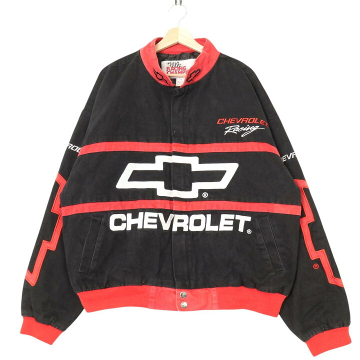 楽天市場】CHEVROLET シボレー レーシングジャケット ブラック (メンズ 