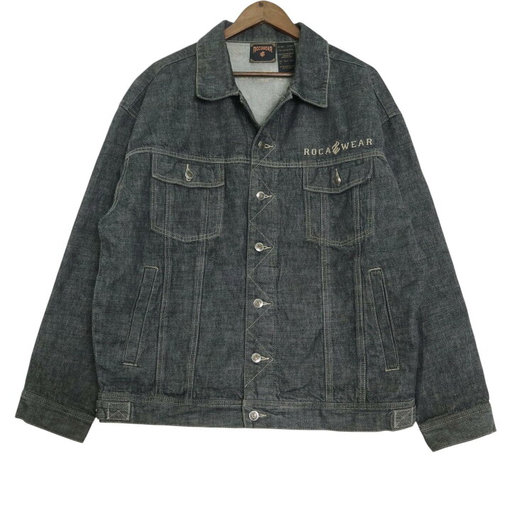 楽天市場】ROCAWEAR デニムジャケット ブラック (メンズ L) 中古 古着 