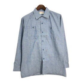 60年代 Glenn Berry シャンブレーシャツ ヴィンテージ ブルー (メンズ MEDIUM) 中古 古着 T3150