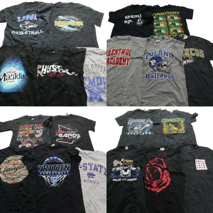 楽天市場】古着卸 まとめ売り 黒・グレー ボディ プリント 半袖Tシャツ 