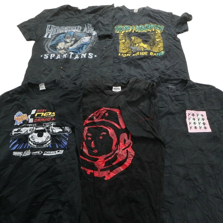 楽天市場】古着卸 まとめ売り 黒・グレー ボディ プリント 半袖Tシャツ 
