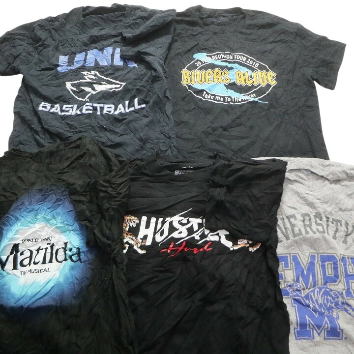 楽天市場】古着卸 まとめ売り 黒・グレー ボディ プリント 半袖Tシャツ 