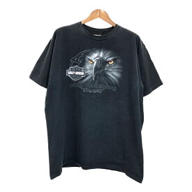 00年代 USA製 HARLEY DAVIDSON ハーレーダビッドソン 半袖Tシャツ 大きいサイズ ブラック(メンズ 2XL)中古 古着 T5290