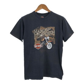 00年代 USA製 HARLEY DAVIDSON ハーレーダビッドソン 半袖Tシャツ ブラック（メンズ M ）中古 古着 T5310