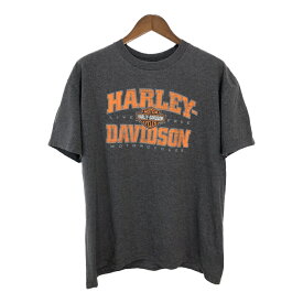 HARLEY DAVIDSON ハーレーダビッドソン 半袖Tシャツ モーターサイクル グレー(メンズ XL)中古 古着 T6362