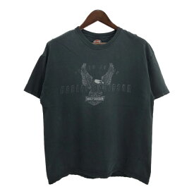 USA製 HARLEY DAVIDSON ハーレーダビッドソン 半袖Tシャツ ブラック(メンズ XL)中古 古着 T6398