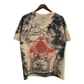 anchorblue オールオーバープリント 半袖Tシャツ ベージュ(メンズ XL)中古 古着 T7337