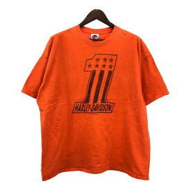 HARLEY DAVIDSON ハーレーダビッドソン 半袖Tシャツ オレンジ(メンズ 2XL)中古 古着 T7704