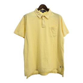 90年代 Polo by Ralph Lauren ポロ ラルフローレン ポロシャツ ワンポイントロゴ イエロー(メンズ XL)中古 古着 T9031