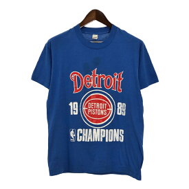 80年代 USA製 NBA デトロイト・ピストンズ 半袖Tシャツ プロチーム ブルー(メンズ XL)中古 古着 T9774
