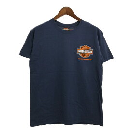 HARLEY DAVIDSON ハーレーダビッドソン 半袖Tシャツ モーターサイクル ネイビー(メンズ L)中古 古着 T9999
