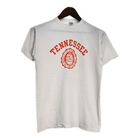 70年代 USA製 Champion チャンピオン カレッジ Tシャツ バータグ ヴィンテージ ホワイト(メンズ L)中古 古着 U0524