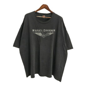 00年代 USA製 HARLEY DAVIDSON ハーレーダビッドソン モーターサイクル Tシャツ ブラック(メンズ 5XL)中古 古着 U1881