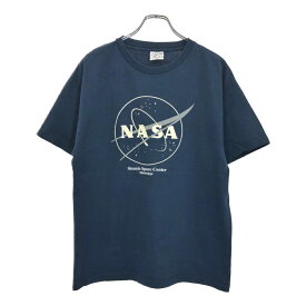 90年代 USA製 Cotton Expressions NASA ナサ 半袖Tシャツ 企業ロゴ ネイビー(メンズ L)中古 古着 U2403