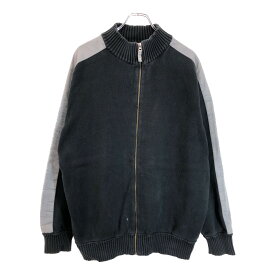 HARLEY DAVIDSON ハーレーダビッドソン コットン ニット フルジップ セーター モーターサイクル ブラック(メンズ XL) U3592