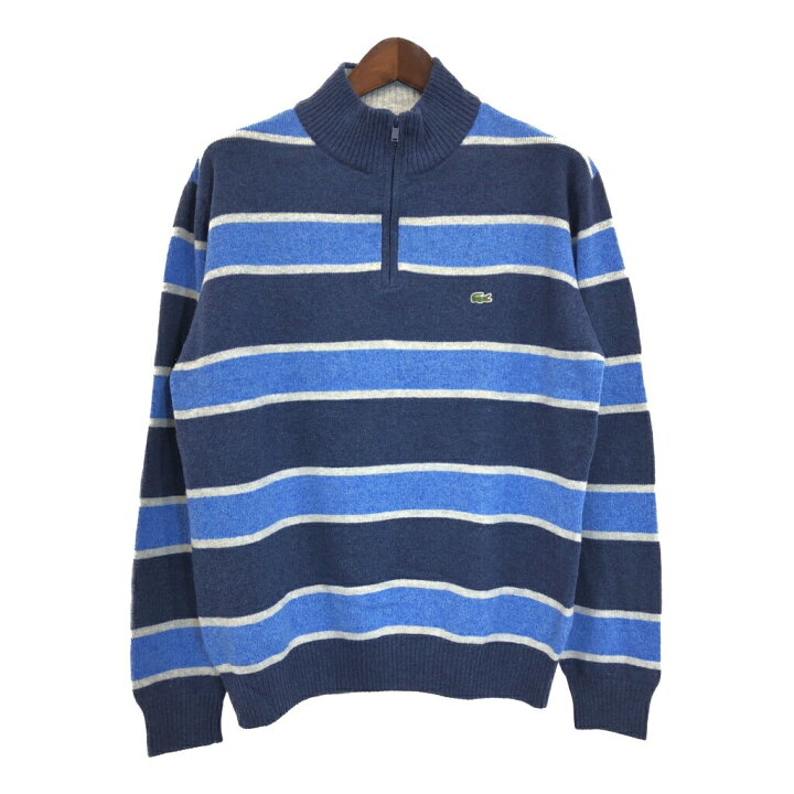 楽天市場】LACOSTE ラコステ ハーフジップ ボーダーセーター ネイビー 