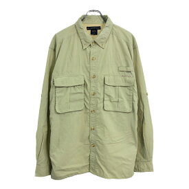 00年代 EXOFFICIO エクソフィシオ 長袖シャツ アウトドア ベージュ(メンズ L)中古 古着 U9695