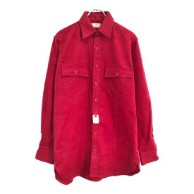 デッドストック 80年代 USA製 L.L.Bean エルエルビーン シャモアクロスシャツ アウトドア レッド(メンズ 15 1/2)中古 古着 V1343